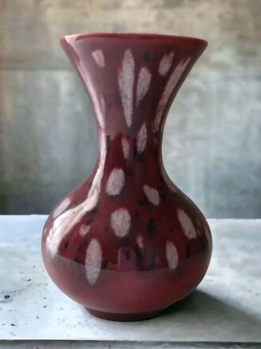 Armadale Studio Pottery Spotted Vase 5.5" Isle of Skye Scotland Red READ
